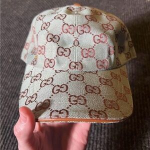 Gucci Beige and Brown Monogram Cap